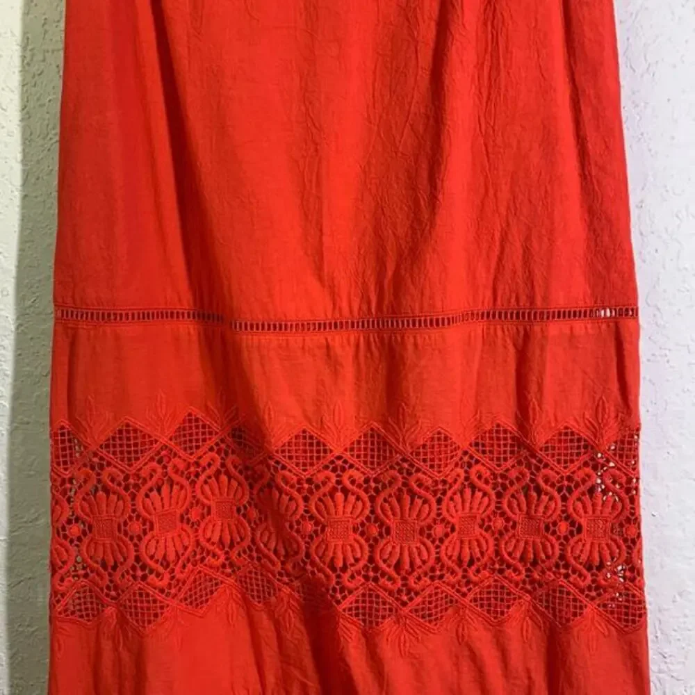 NIGHTCAP Skirt Maxi Exposed Zipper Crocheted‎ Lace Tiered Boho Carissa Renee